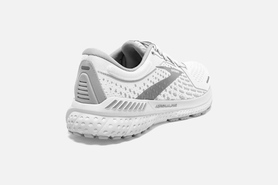 Brooks Running Shoes - Adrenaline GTS 21 Road Womens - White/Grey - XIK-840257